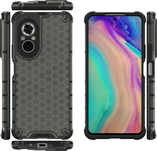 Vista 74 de Pzwoxukhov Funda compatible con Huawei Nova 3i, compatible con Huawei P Smart+ 2018 Honeycomb Anti-Drop Shock-Absorbing Case Negro