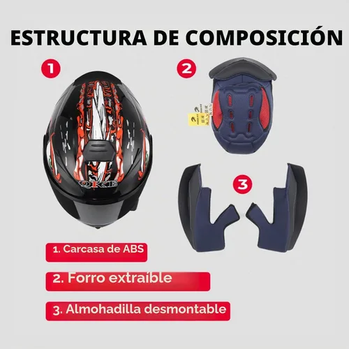 Vista 5 de HTLNUZD - Casco de motocicleta de cara completa, compatible con Pinlock, viseras transparentes y tintadas, modelo aprobado por DOT, casco de moto