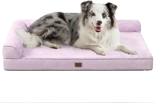 Vista 52 de EHEYCIGA - Cama ortopédica para perros de tamaño mediano, cama de espuma viscoelástica para perros, color beige Small Dog Sofa with Washable