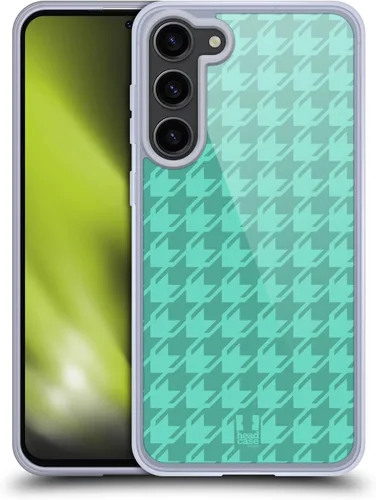 Vista 9 de Head Case Designs Black Houndstooth-Patterns Gel Case [Military Grade Protection] Compatible with Samsung Galaxy S23+ 5G and Compatible with MagSafe