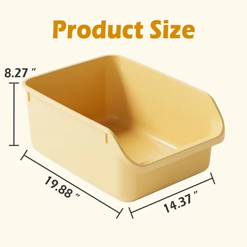 Vista 6 de SpaceTime Caja de arena grande para gatos con lados altos, cajas para gatos de interior, bandeja de arena para gatos para gatitos, caja de arena