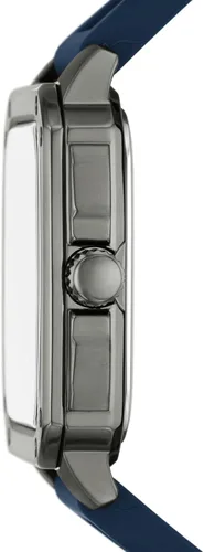 Vista 2 de Fossil Reloj cuadrado de acero inoxidable con inscripción de cuarzo para hombre
