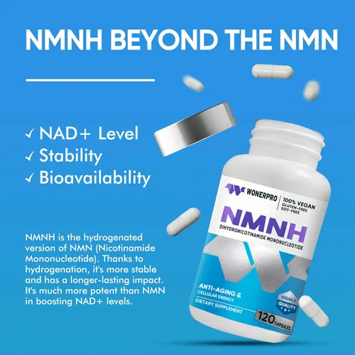 Vista 5 de NMNH (alternativa al suplemento NMN), 1000 mg por porción NAD Suplemento para aumentar los niveles de NAD+ a medida que envejecemos