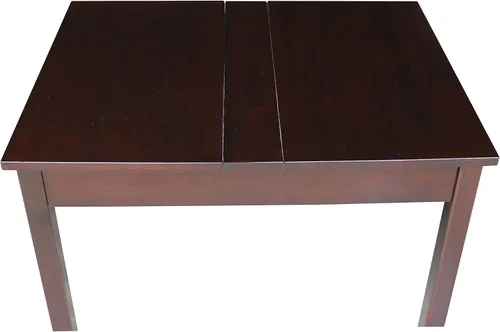 Vista 11 de IC International Concepts Mesa juvenil con tapa elevable, almacenamiento oculto, construcción de madera duradera, ideal para salas