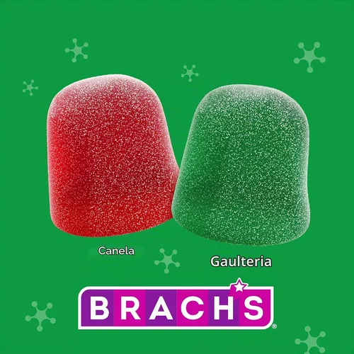 Vista 4 de Dulces navideños de Brach's, gomitas festivas, gomitas rojas y verdes, 10 onzas