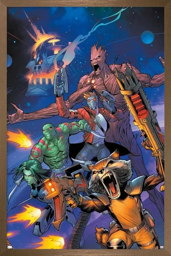Vista 16 de Trends International Marvel Comics Guardianes de la Galaxia - Póster de pared con gritos grupales, 22.4 pulgadas de largo x 14.7 pulgadas, versión