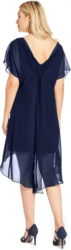 Vista 2 de Adrianna Papell Vestido drapeado superpuesto de gasa para mujer
