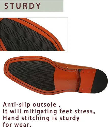 Vista 7 de FRASOICUS Zapatos de vestir para hombre, zapatos formales Oxford clásicos con cordones para hombre