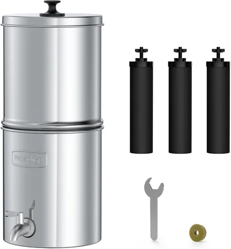 Vista 14 de Sistema de filtro de agua por gravedad Waterdrop 2.25G, estándar NSF/ANSI 42 y 372, sistema de acero inoxidable con 2 filtros de carbón, reduce