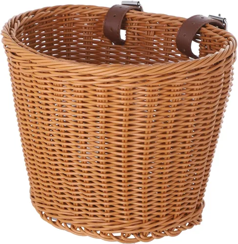 Vista 6 de Cesta de bicicleta para niños, cesta colgante de bicicleta con cinturones de poliuretano ajustables, resistente a la intemperie, cesta