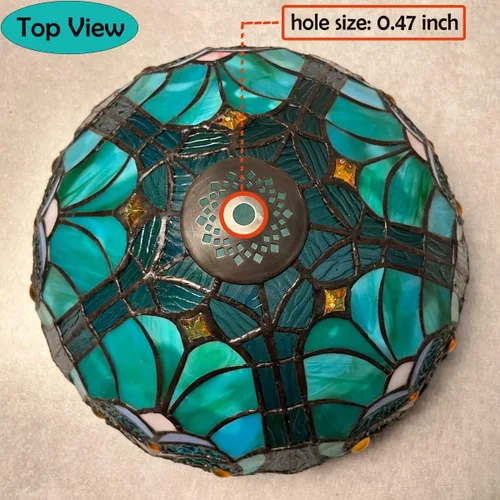 Vista 5 de Tiffany - Pantalla de repuesto para lámpara de 12 pulgadas de estilo victoriano, pantalla de repuesto para mesa, escritorio, ventilador de techo