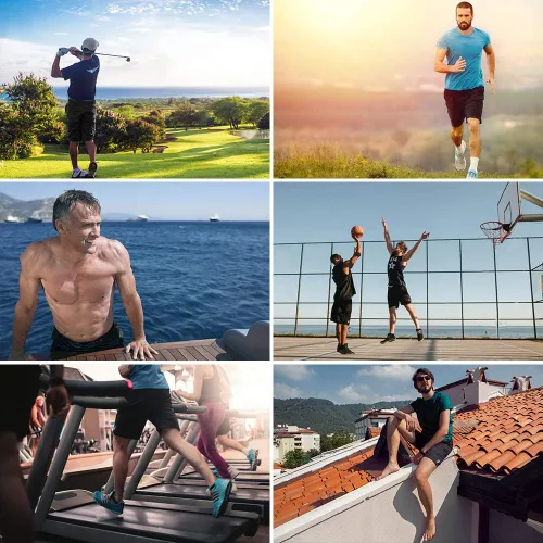 Vista 5 de Roadbox Pantalones cortos de entrenamiento para hombre, atléticos, gimnasio, correr, baloncesto, 7 pulgadas, con bolsillo, para deportes de fitness