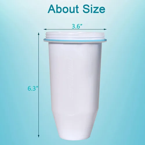 Vista 7 de ZR-017 Filtro de agua de repuesto para jarras y dispensadores de agua, filtro avanzado de 6 etapas para eliminar el 99.9% de plomo, cloro, fluoruro