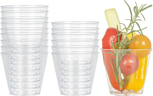 Vista 4 de Vasos de Martini de 3 onzas, 100 tazas de aperitivo, duraderos, desechables, vasos de postre de plástico transparente, para servir muestras