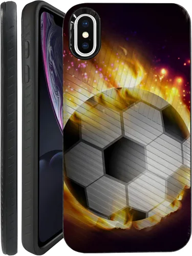 Vista 7 de CasesOnDeck Funda para Apple iPhone XR (2018) / 10 R de 6.1 pulgadas, protección contra caídas híbrida de doble capa (béisbol)