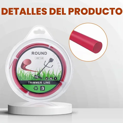 Vista 8 de Hipa Línea de recortadora de cuerda de 1 libra de 1.6mm/ 065 de 636 pies redonda para recortadora eléctrica inalámbrica universal de césped