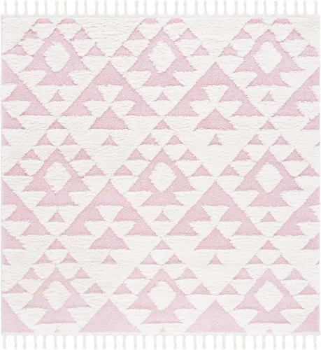 Vista 82 de SAFAVIEH Alfombra marroquí con borlas, 2 x 3 pies, marfil y marrón, no desprende pelusa y fácil de limpiar, textura alta y baja, ideal