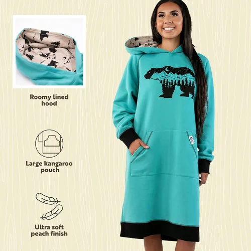 Vista 120 de Lazy One Sudadera con capucha de gran tamaño, ropa de dormir cómoda, vestido de suéter para mujer