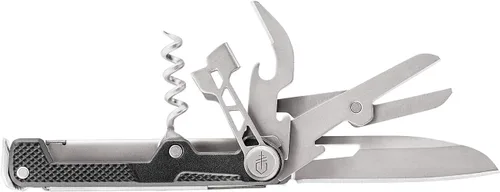 Vista 5 de Navaja de bolsillo Gerber Gear Armbar de corcho EDC multiherramienta con cuchilla, palanca y martillo para acampar, dorado