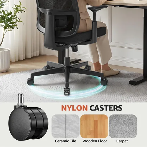 Vista 9 de ErgoSift Silla de oficina M1 ergonómica, sillas de escritorio de oficina de malla para el hogar con soporte lumbar ajustable, cómoda silla