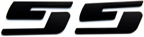 Vista 3 de Paquete de 3 insignias de emblemas OEM SS con logotipo 3D compatible con la serie Silverado (negro mate)