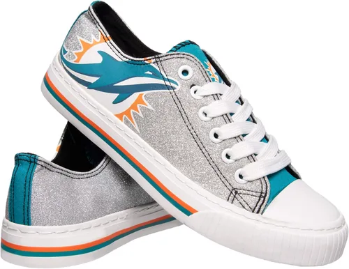 Vista 9 de FOCO Womens NFL Team Logo Ladies Fashion Glitter Low Top Canvas Sneakers Shoes