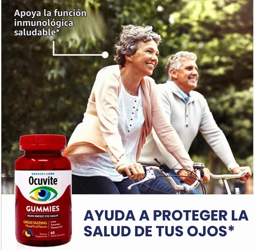 Vista 6 de Ocuvite Gomitas Eye Health, sabores mixtos de frutas, 60 unidades (paquete de 2)