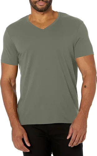 Vista 13 de Armani Exchange Camiseta de manga corta con cuello en V de algodón Pima para hombre Beacon Blue