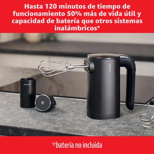 Vista 6 de ZWILLING Xtend - Juego de batidoras de mano inalámbricas, batidora de mano eléctrica de 3 velocidades con batidores y ganchos para masa, potente