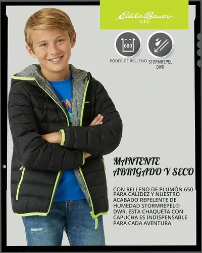 Vista 5 de Eddie Bauer Kids' Reversible Jacket - Weather Resistant Quilted Down Coat for Boys and Girls (3-20)