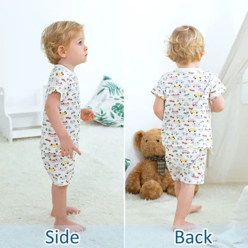 Vista 5 de Zanie Kids Pijama de algodón para bebé y niño para niña y niño, ropa de dormir de verano