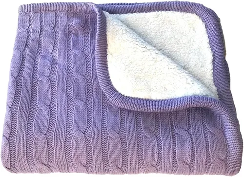 Vista 10 de Magnolia Cable Knit and Sherpa Baby Blanket (Beach Glass)