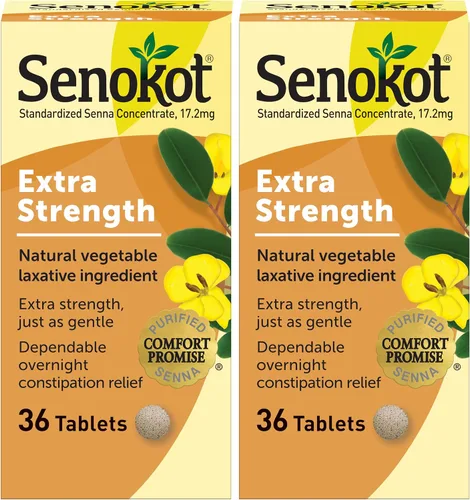 Vista 9 de Senokot Laxante vegetal natural extra fuerte para un alivio suave durante la noche estreñimiento ocasional, 36