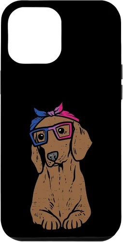 Vista 6 de Funda para iPhone 14 con diseño de perro salchicha LGBTQ con bandera bisexual y orgullo gay