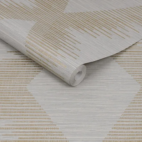 Vista 2 de Superfresco Easy Serenity Geo - Papel pintado neutro y dorado