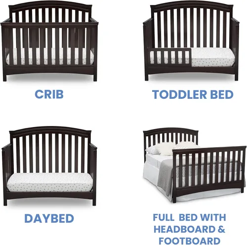 Vista 11 de Delta Children Emerson - Cuna convertible 4 en 1, certificado Greenguard Gold, chocolate negro