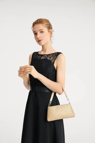 Vista 7 de YUWITA Bolso de noche con diamantes de imitación para mujer