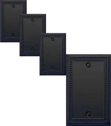 Vista 58 de OKAWYC Belaire - Cubierta para interruptor de luz de decoración individual, placa de pared de metal con cuentas, paquete de 4 unidades de bronce