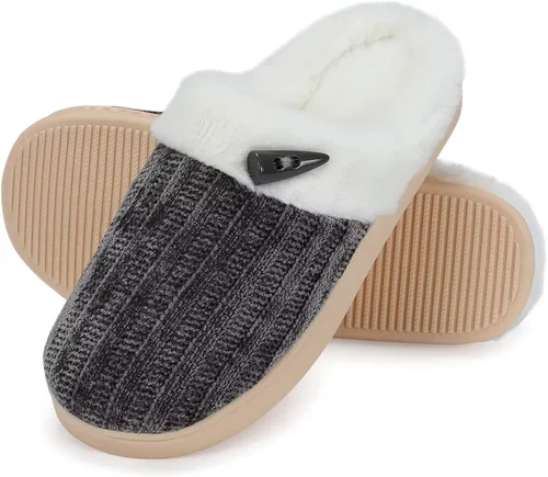 Vista 9 de NineCiFun Pantuflas cómodas de casa para mujer, de espuma viscoelástica, mullidas, para interiores, exteriores, antideslizantes, para el hogar