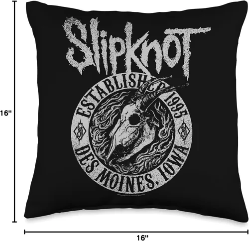 Vista 4 de Slipknot Almohada oficial de Goat Flames negra, 16.0 x 16.0 in, multicolor