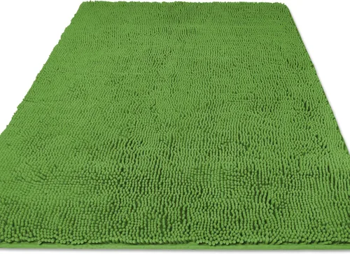 Vista 265 de Yeaban Alfombra de pasillo de baño de 24 x 72 pulgadas, antideslizante, alfombra de baño larga de felpilla gruesa, absorbente y lavable, alfombra