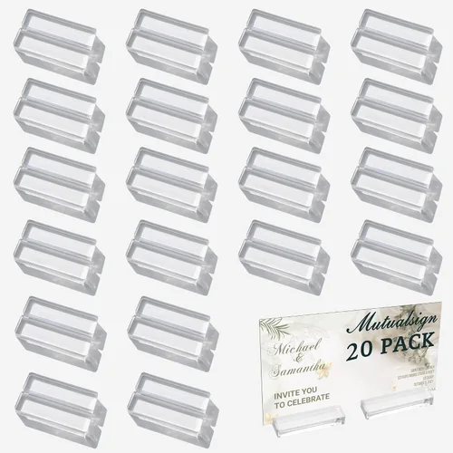 Vista 11 de Portatarjetas de lugar de 2 pulgadas para mesa, paquete de 12 portatarjetas de acrílico con 1/16" Slot, Acrylic Card Display Stands, Table Number