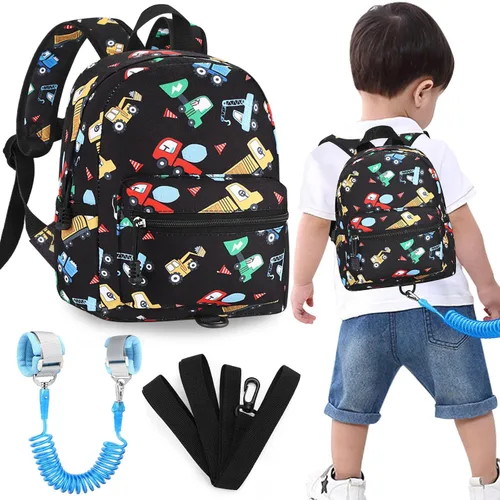 Vista 10 de Accmor Mochila para niños pequeños con correa, lindas mochilas para niños con eslabón de muñeca antipérdida, mini mochila para bebé, arnés