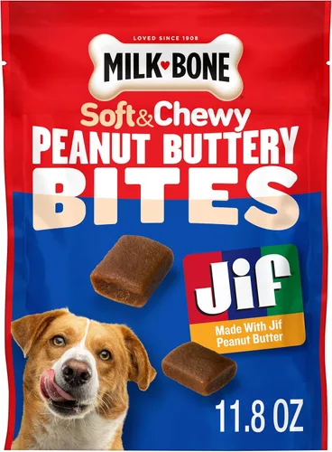 Vista 7 de Milk-Bone Galletas para perro bañadas con mantequilla de cacahuete real, horneadas, 32 onzas, (paquete de 4)
