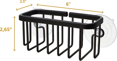 Vista 3 de SunnyPoint NeverRust - Organizador para fregadero de cocina y baño para esponjas, fregadores, jabón, 6 x 2.5 x 2.65 pulgadas, con soporte adhesivo