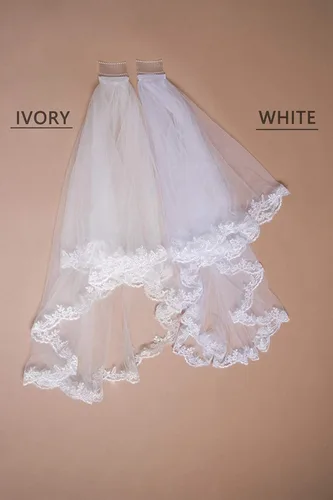 Vista 6 de Babyonline - Velos de boda para mujer, longitud de la punta de los dedos, 2 niveles para novia