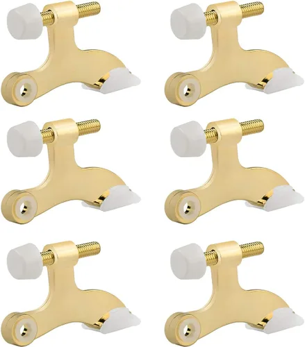 Vista 28 de HOMOTEK Paquete de 3 Topes de Puerta de Latón Antiguo con Pasador de Bisagra, Tope de Puerta Ajustable de Lujo Resistente de 2-1/2"x1-3/4