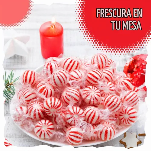 Vista 4 de Bolas de menta jumbo, caramelo duro de menta envueltas individualmente, bolsa de 2 libras