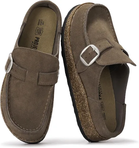 Vista 23 de Project Cloud Zuecos tipo mocasín de cuero 100% genuino para mujer Negro - Carline