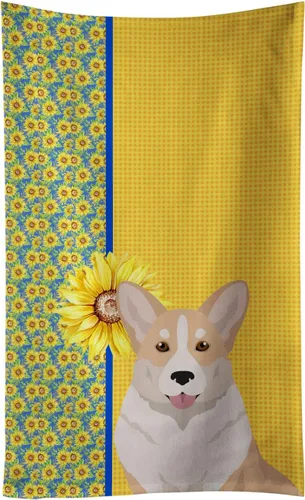 Vista 136 de Caroline's Treasures WDK5313KTWL - Toalla de cocina con diseño de girasoles de verano, color negro y tostado, Airedale Terrier, toalla de mano